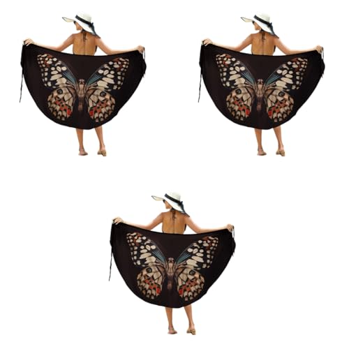 PALAY® Beach Wear Dress for Women Butterfly Print Swimming Suit Waterproof Adjustable Straps Cover Up Sarongs Bikini Set Lightweight Swimsuit Vacation Outfits 3PCS PALAY® Beach Wear Dress for Women Butterfly Print Swimming Suit Waterproof Adjustable Straps Cover Up Sarongs Bikini Set Lightweight Swimsuit Vacation Outfits 3PCS